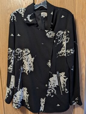 Wilfred Black & Cream Abstract Pattern Blazer Jacket